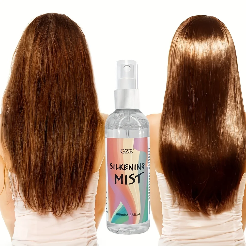 GZE HAIR SILKENING SPRAY Silk Therapy Thermal Shield for Unisex Fine-Mist Silkening and Glossing Spray that Creates Brilliant, hair protection spray,hair oil mist