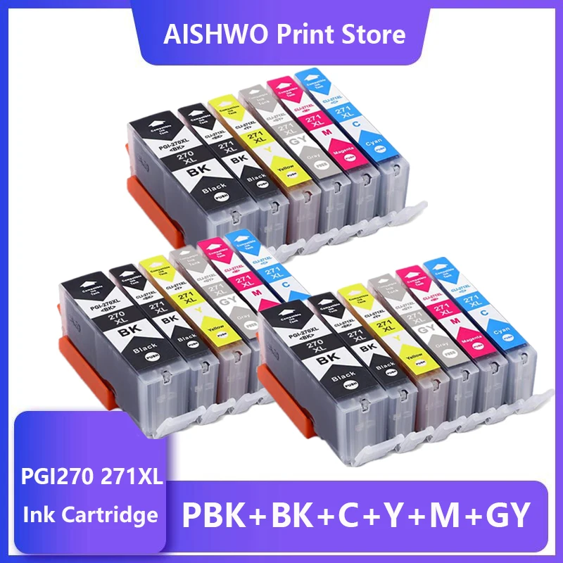 

PGI-270 CLI-271 Compatible Ink Cartridges For Canon PGI270 CLI271 For Pixma MG5720/MG6820/MG7720/TS5020/TS6020/TS8020/TS9020