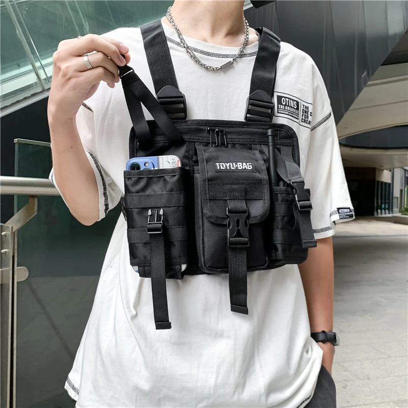 Tactical Chest Rig Bag Hip Hop Streetwear Vest Bag Unisex Chest Pack Adjustable prethoracic Bags man Outdoor sport Vest backpack