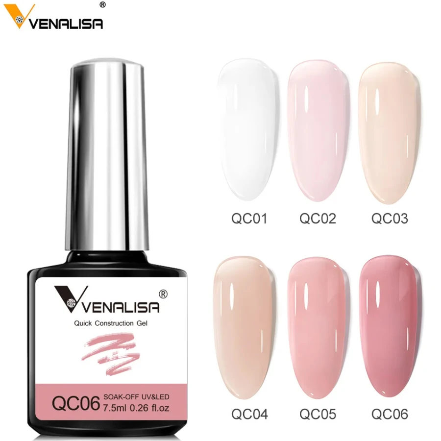 VENALISA 7,5 ml schnelle Konstruktion, halbtransparentes Gelee-Nagelgelpoliermittel, Soak-Off-Gel für den professionellen Einsatz – Detail 2