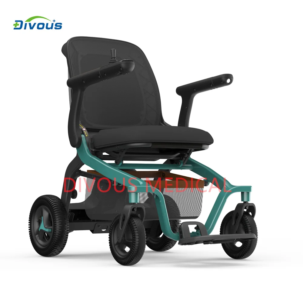 Fashion Design Folding Wheelchair Removable Lithium Battery Adult Walker Bluetooth Electric Wheel Chair for Disabled People