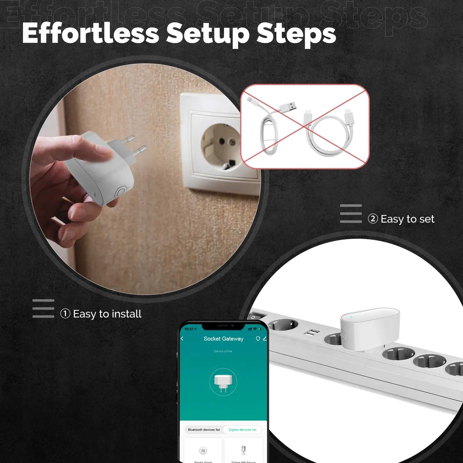 Tuya Smart Multi-mode ZigBee Bluetooth BLE Mesh Gateway EU Socket Hub Allow 100+