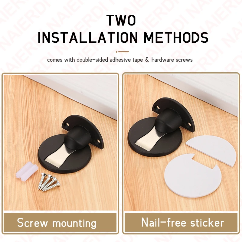 NAIERDI Magnetischer Türstopper aus Aluminiumlegierung, verstellbarer, stanzfreier Türstopper, robuster Magnet-Türhalter, verhindert Kollisionen – Detail 18