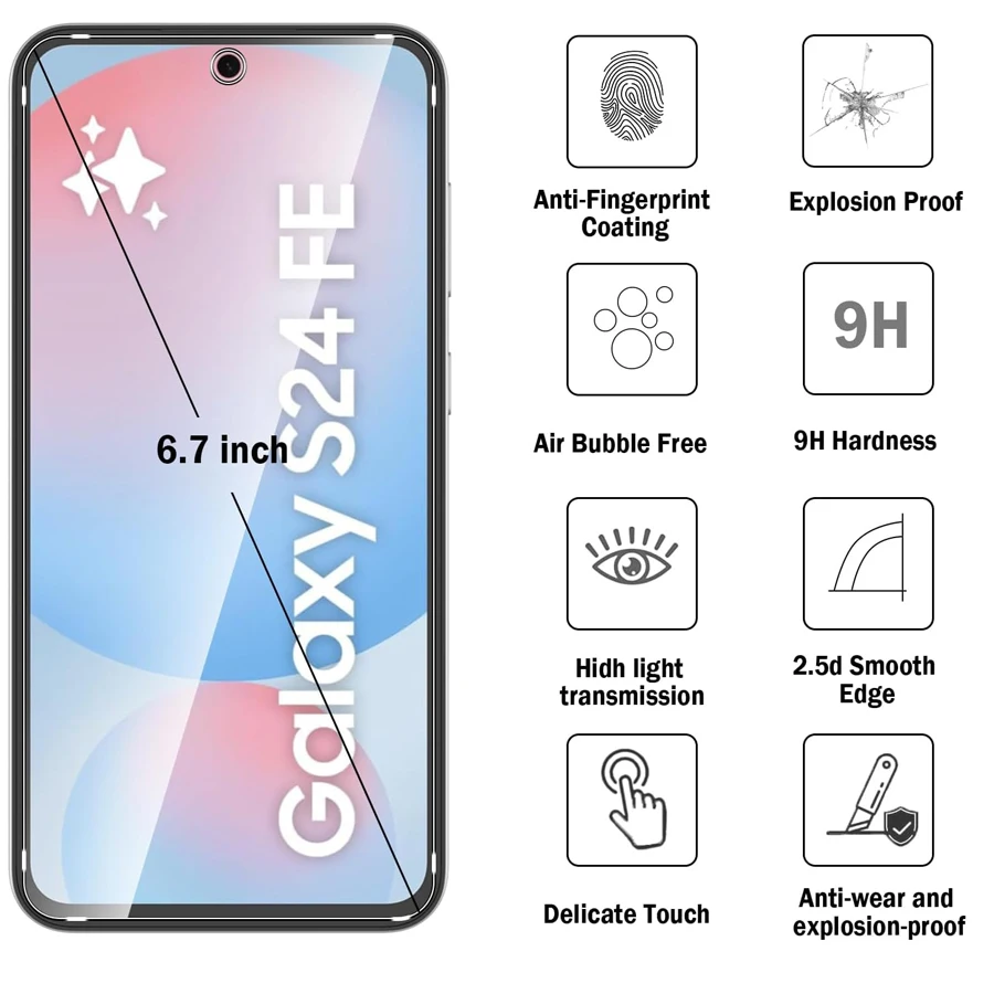 Premium 3-Piece Full Coverage 9H Tempered Glass Screen Protector Set - HD Clarity