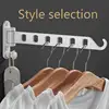 M7BB Wall Mounted Laundry Hanger Dryer Rack Folding Clothes Hanger Metal Storage Rack 2