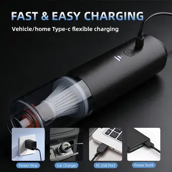 1Set New Quality Car Vacuum Cleaner Cleaning Powerful Suction Handheld Dust Collector Portable Vacuum Cleaner Powerful Suction mini Electric Wireless Smart Home Cleaning Car Vacuum Cleaner 4