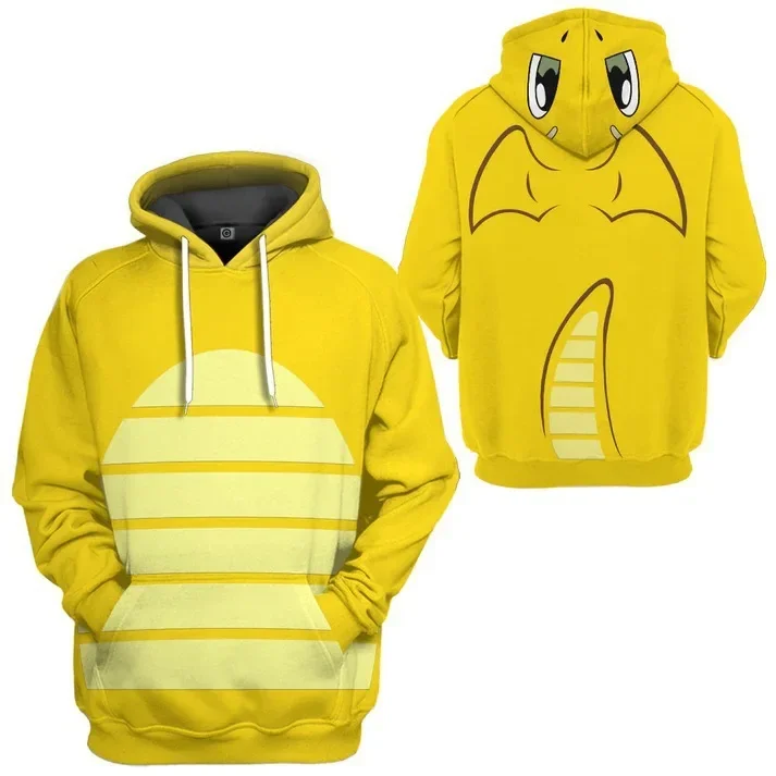 Pikachu Anime Elf 3D Digital Printing Fashion Casual Sweatshirt Hooded Pullover Zipper Shirt Birthday Gift