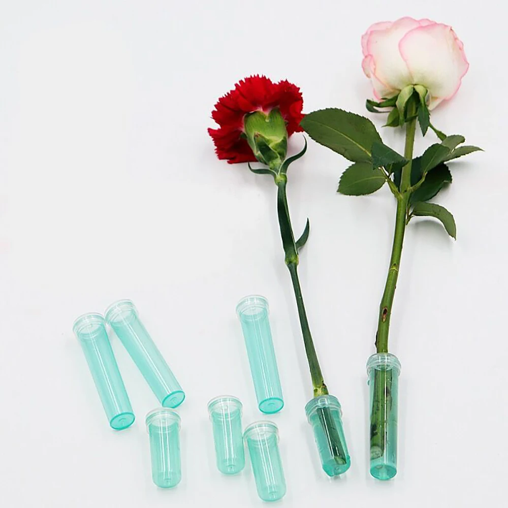 50 Pcs Fresh Flower Fresh-keeping Tube 4.2cm/7.3cm Plastic Plant Nutrition Tube Water Storage Container Floral Packing Supplies 5
