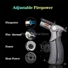 Creative Strong Firepower Butane Gas Lighter Turbo 4 Torch Blue Flame High Pressure Jet Straight Cycle Cigar Lighter Men's Gift 5