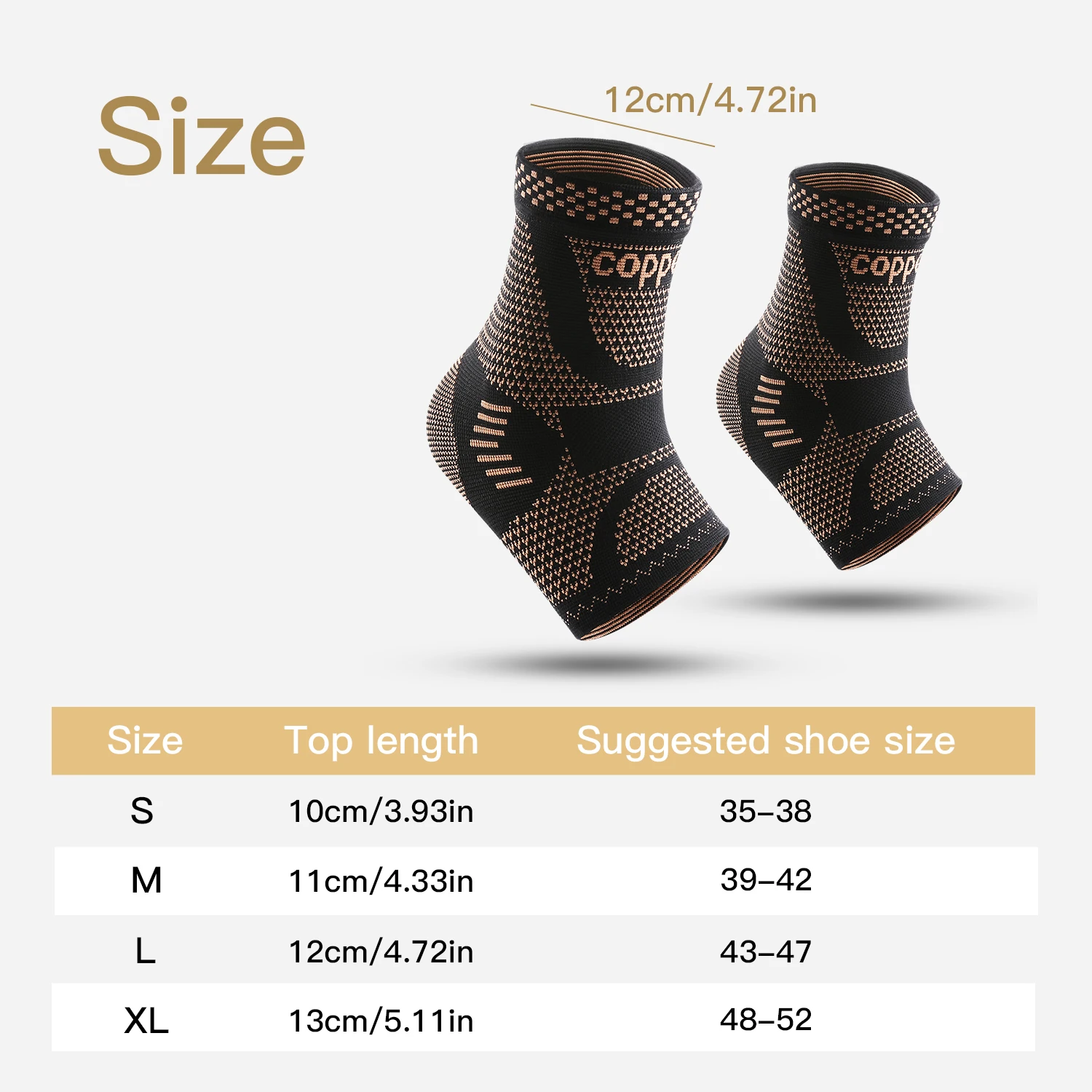 Copper Infused Ankle Support Compression Sleeve 6