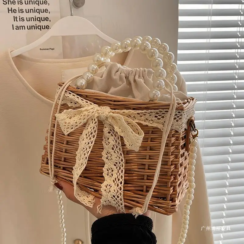 

Современная модная Индивидуальная сумка с бисером простая Корейская весенне-летняя популярная плетеная многофункциональная пляжная сумка