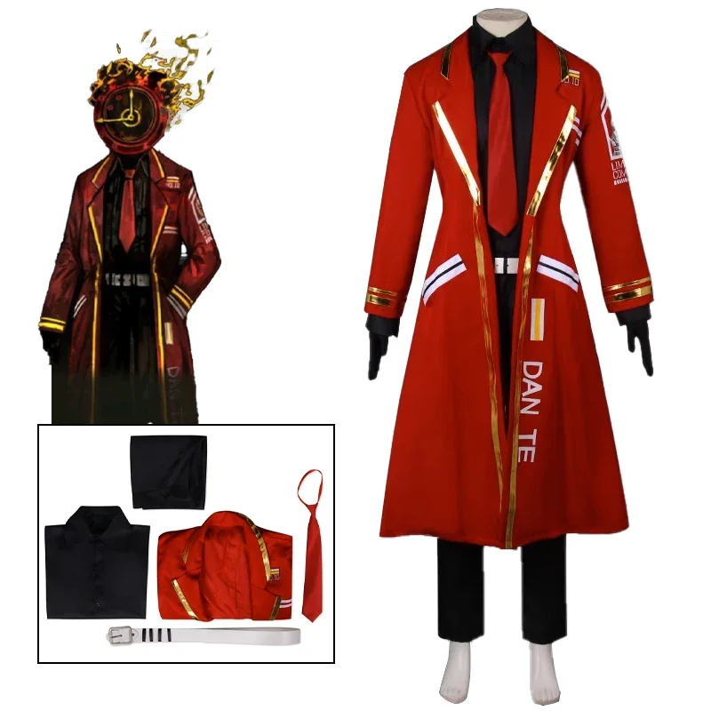 

Game Limbus Company Dante DURANTE Cosplay Costumes Anime Uniform Clothing Long Red Jacket Halloween Carnival Costumes Men Women