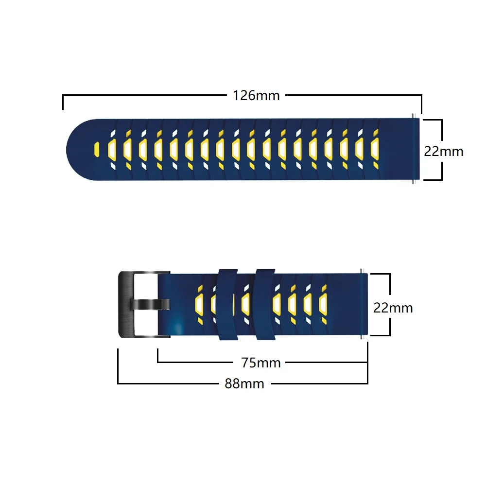 Premium 22mm Silicone Sport Watchband - Durable and Stylish Bracelet Strap
