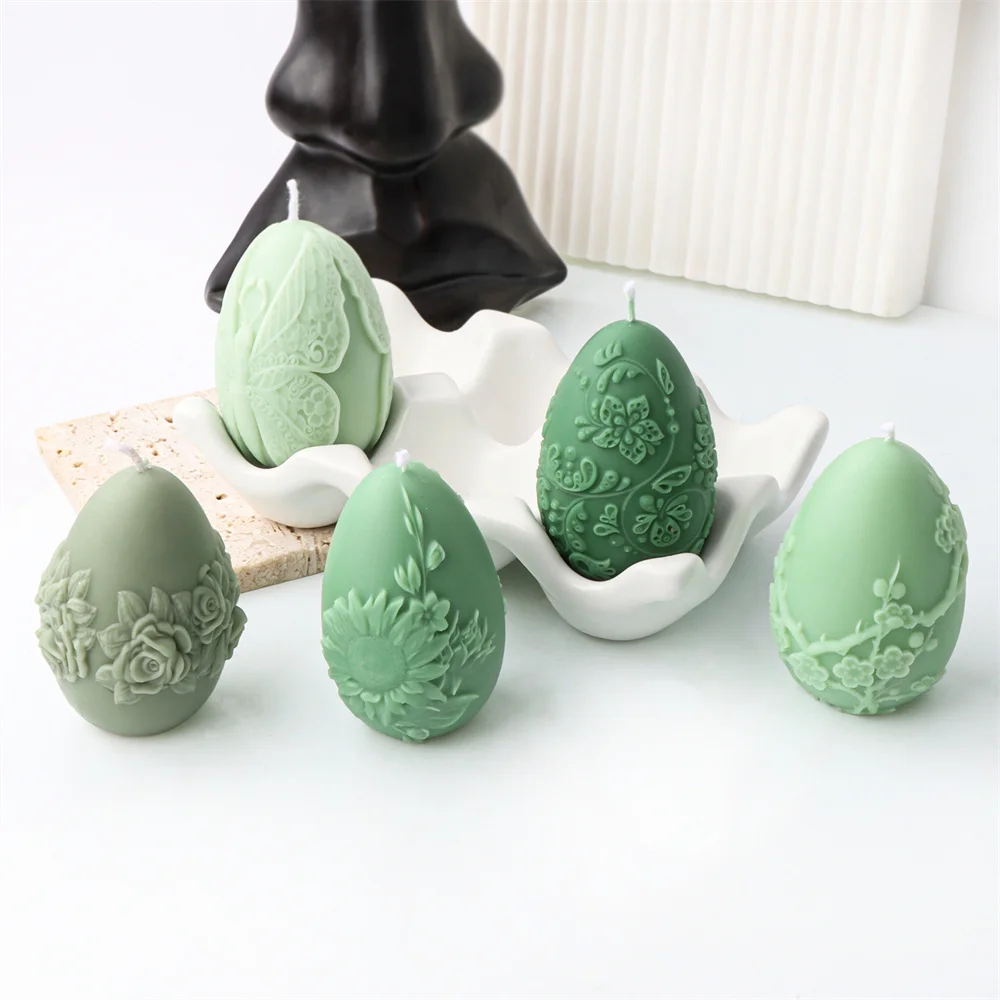 Aromatherapy Candle Mold Silicone Mold Silicone Candle Molds Silicone Candle Mold Candle Mold Easter Day Gift Egg Candle Making Silicone Mold Festival Embossed Butterfly Eggs Resin Epoxy Mould Sunflower Rose Soap Wax Tools