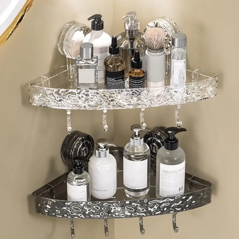 Bathroom Shelf Rack Storage Rack Wall Shelf Organizer Clear Bathroom Shower Organizer No Drilling Suction Cup Wall Mounted Drain Rack