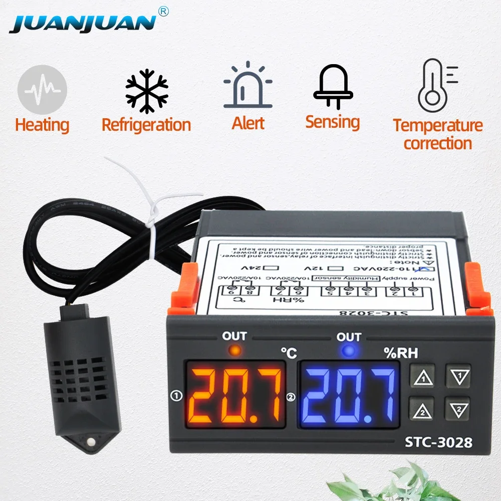 

STC-3028 Adjustable Cool Heat Digital smart laboratory thermostat devices temperature Humidity controller instruments