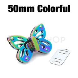 Elegant Metal Butterfly Turn Lock Clasp for Handbag and Purse Crafting (50mm Colorful)