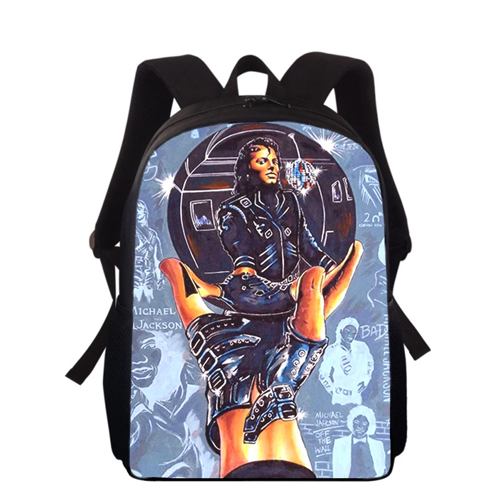 Michael Jackson 15” 3D Print Kids Backpack Primary School Bags for Boys Girls Back Pack Students School Book Bags