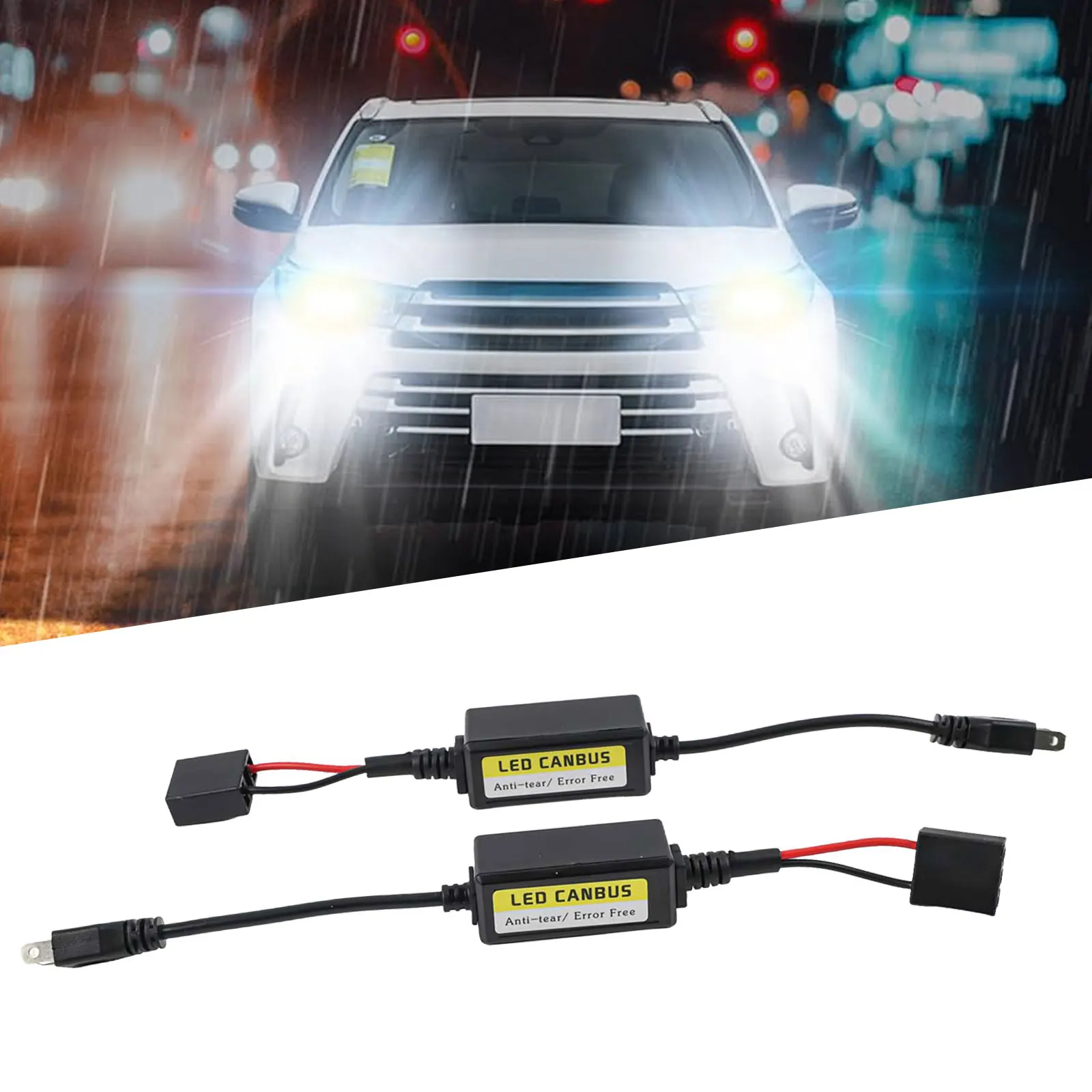 Car Headlight Bulbs LED Headlight Bulbs 2pcs H7 Headlight LED Canbus Decoder Eliminator Error Resistor Anti Flicker Flicker Warning Decoder Lamps