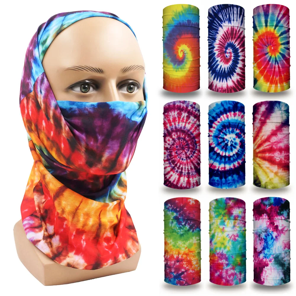 TieDye Spiral Style Printed Colorful Neck Gaiter Breathable Face