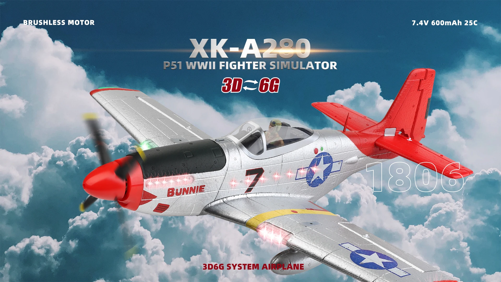 WLtoys XK A280 RC 3D/6G 4CH Airplane RTF EPP RC Brushless Motor
