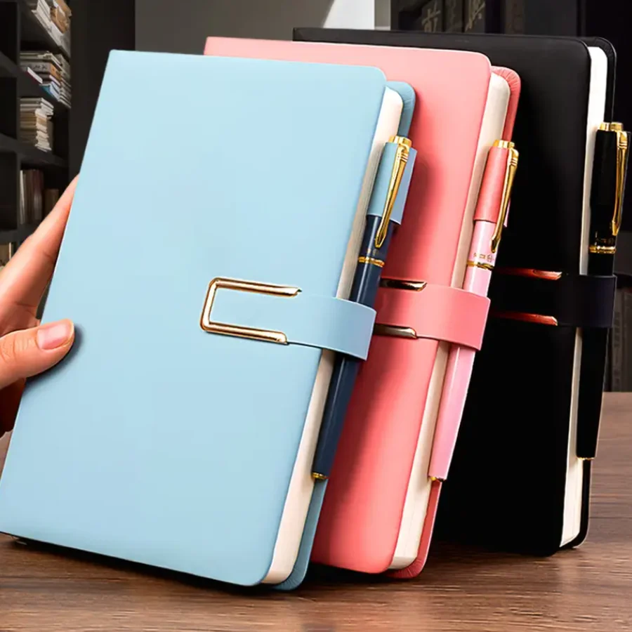 맞춤형 빈티지 A5 가죽 노트북 소프트 커버, 비즈니스 미팅, 대학 생활, 저널 작성에 이상적
