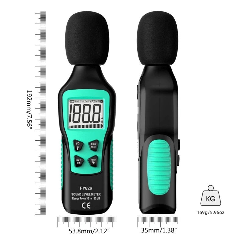 데시벨 미터, 백라이트 디지털 화면 범위 30-130dB, 데이터 홀드, 가정용 자동 전원 끄기 기능이 있는 소음 측정기 F1CD
