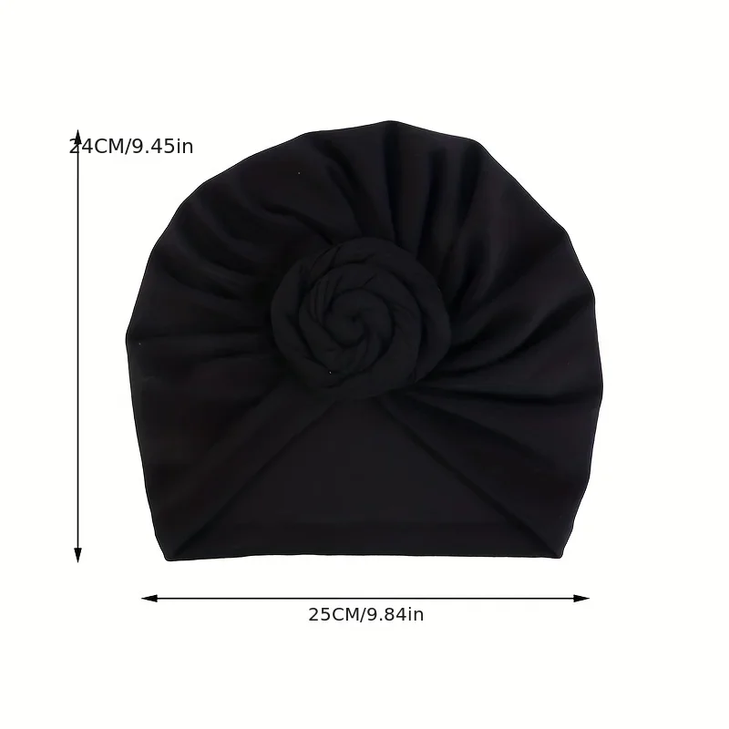 New Women cotton top knotted turban hat bonnet Hijab chemo cap headbands Female Muslim Hat Head Cover Night Cap Hair Accessories - 2
