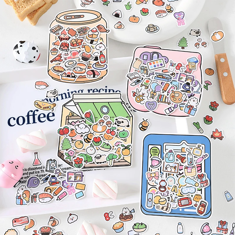 100 pcs Kawaii Cartoon small Stickers Cute Mini Decorative Scrapbooking  accessories Adhesive Diy junk journal supplies - AliExpress