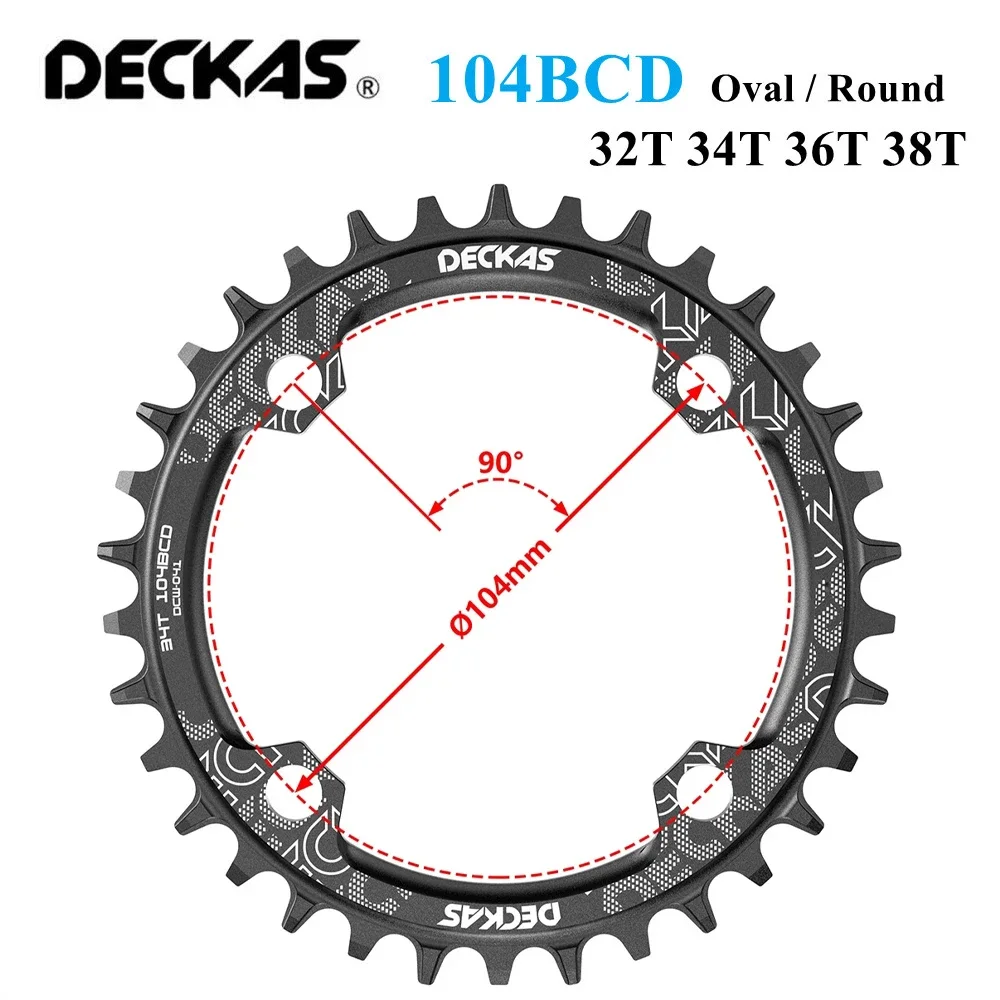 Deckas MTB Road Bike Accessories 104BCD 104 BCD Positive And Negative Teeth Crankset 32T 34T 36T 38T Crank Set Parts Crown mtb bike square hole crankset 104bcd bicycle crank sprocket 152mm 170mm 30t 32t 34t 36t 38t narrow wide single speed chainring