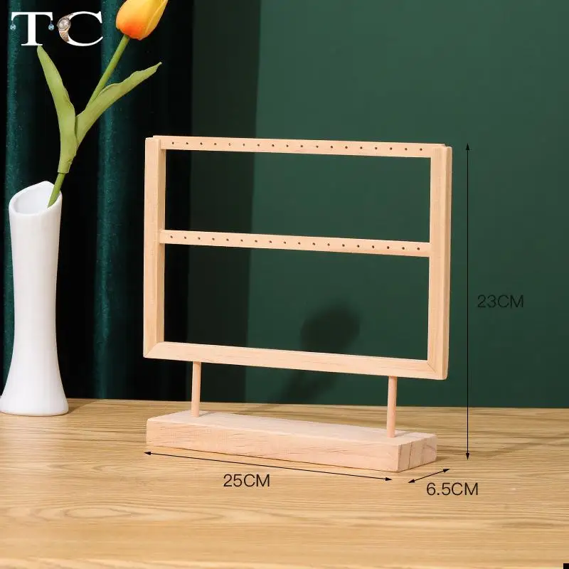 Simple Retro Earrings and Earrings Storage Display Rack Detachable Solid Wood Small Ornaments Display Way To Store Props Rack
