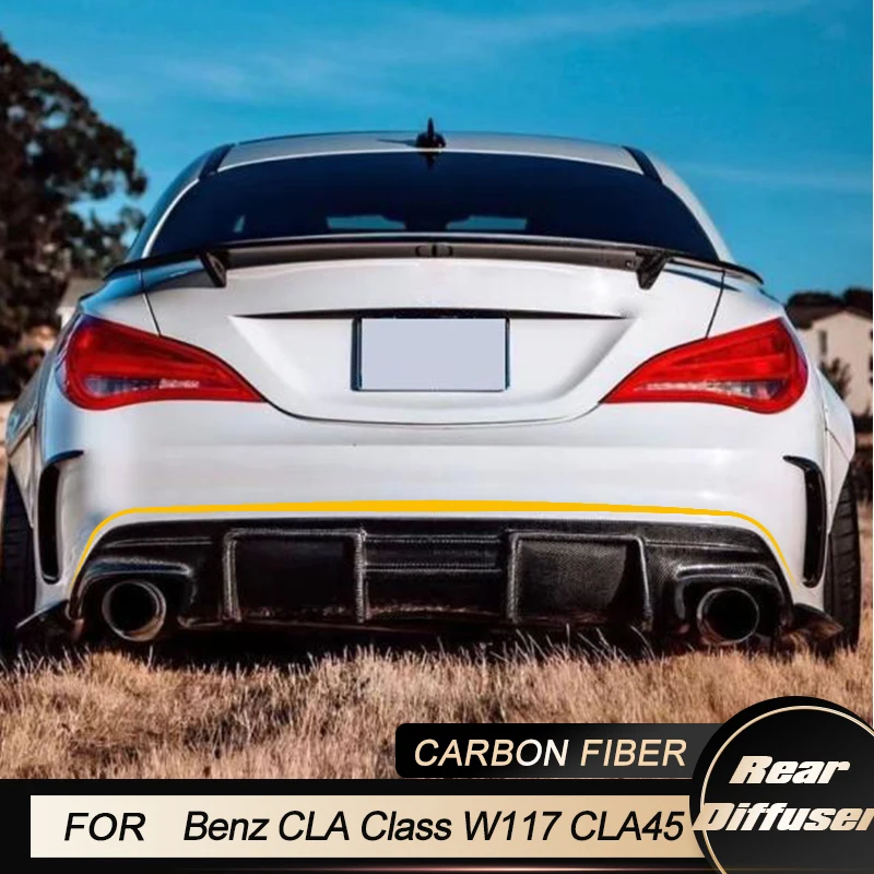 Carbon Fiber / FRP Rear Bumper Lip Diffuser For Mercedes Benz CLA Class