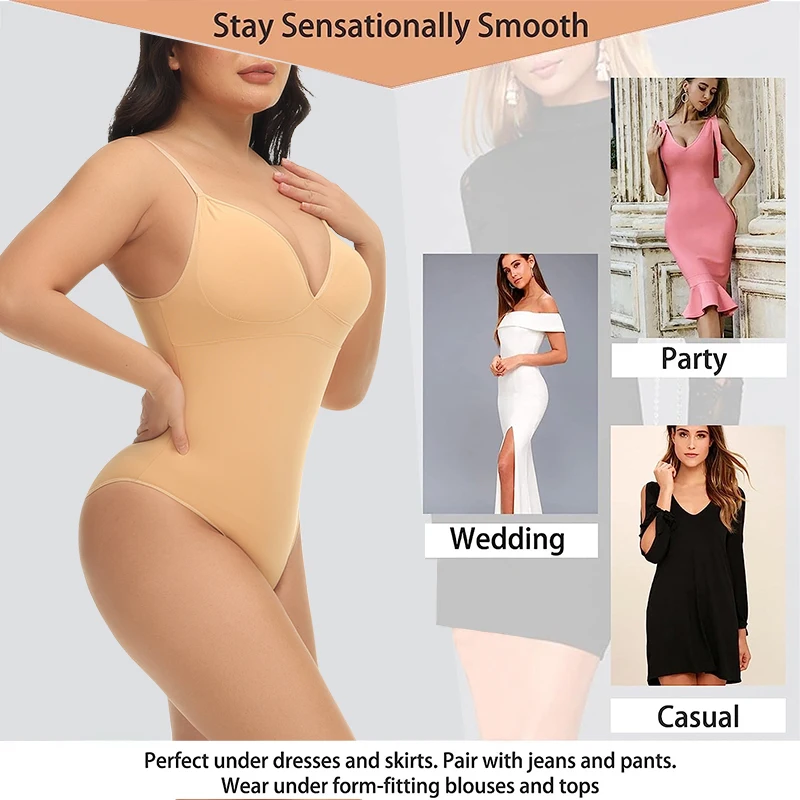 Thong Low Back Seamless Bodysuit For Women Tummy Control Body Shaper Push Up Corset Modeling Underwear Breathable Shapewear