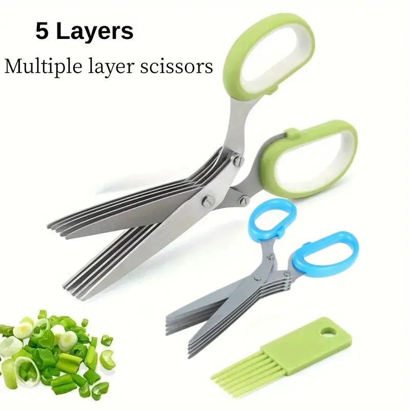 

5 Layers Multifunctional Stainless Steel KItchen Scissors Onion Scissors And Seaweed Chopping Vegetable Tools Kitchen scissors