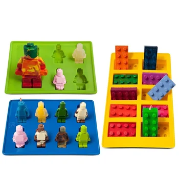 Robot Ice Bricks Cube Tray Silicone Mold Candy Moulds Chocolate Moulds For Kids Baking Minifigure Building Block Themes Set 2