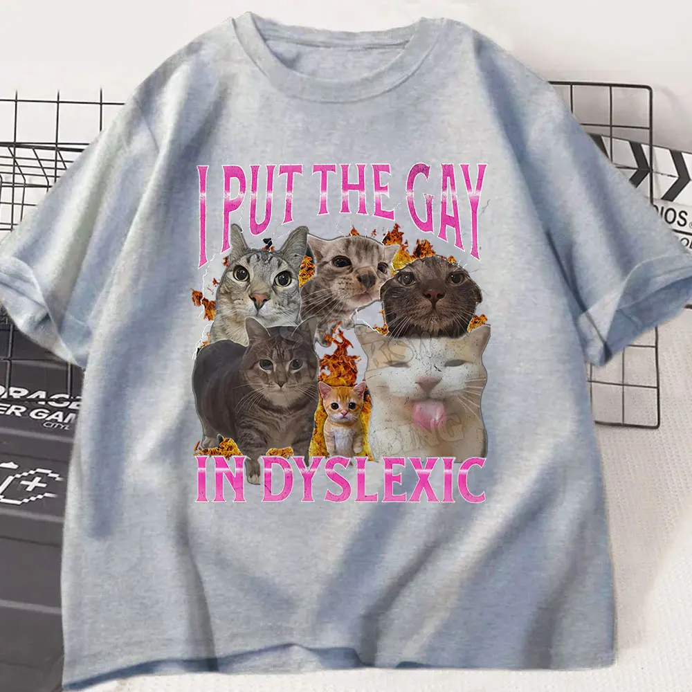 Prideful Cat Meme Vintage Loose Tee - Unisex Cotton Casual T-Shirt