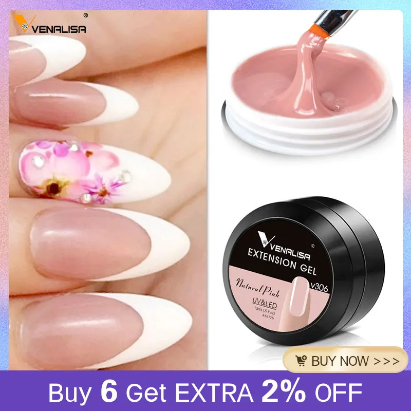 

Venalisa supply 15 ml strong thin Jelly led UV soak off cover pink clear nail art Camouflage UV Builder gel Extend nail gel