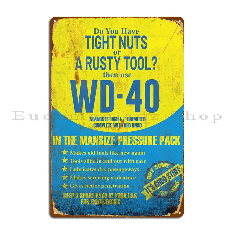 Wd40 Vintage Ad Sign Metal Sign Wall Cave Personalizza Personalizza Wall Murale Painting Tin Sign Poster