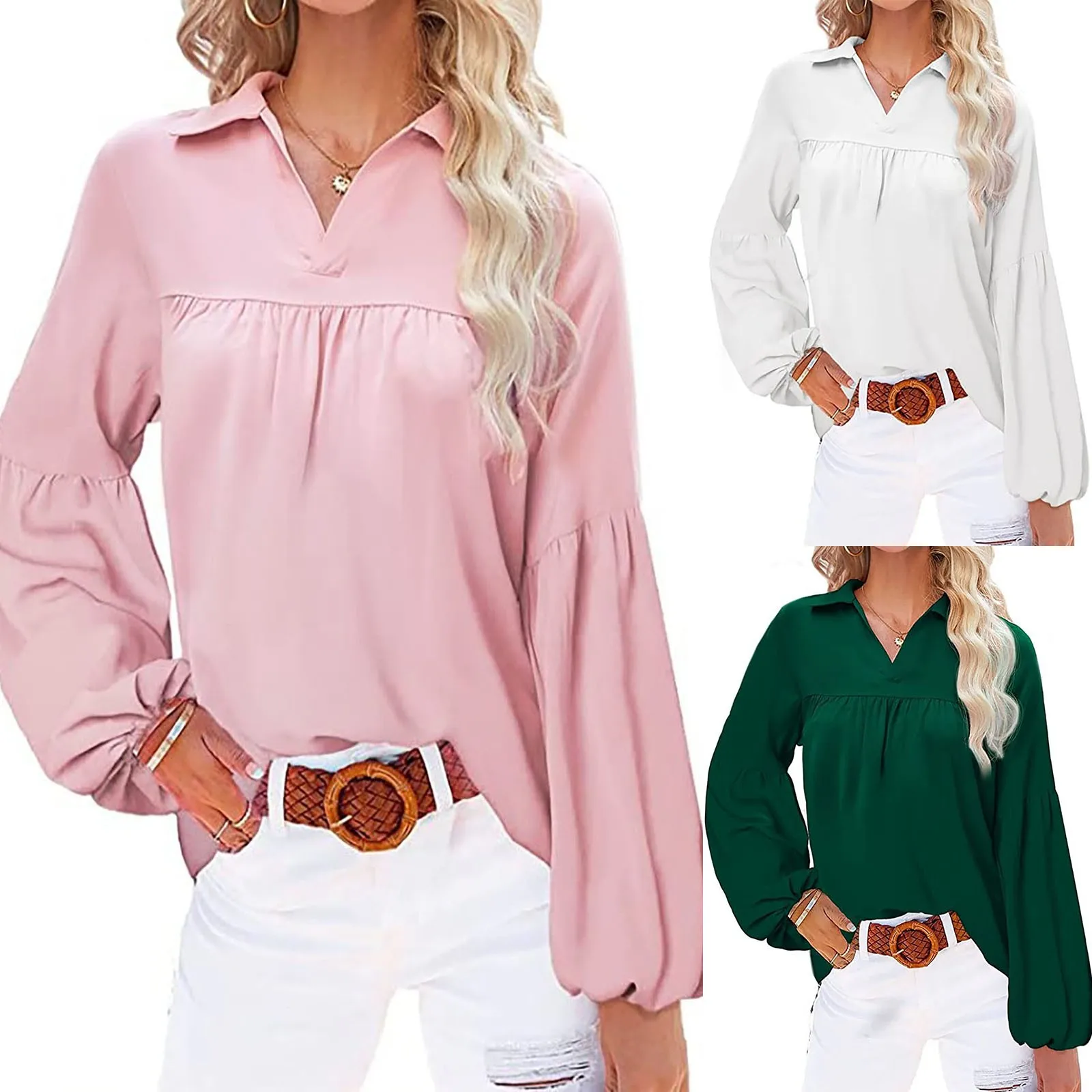 

Elegant Loose Spring Special Stand Collar Puff Elastic Polyester Sleeve Fashionable Baggy Retro Harjauku Business Pullovers