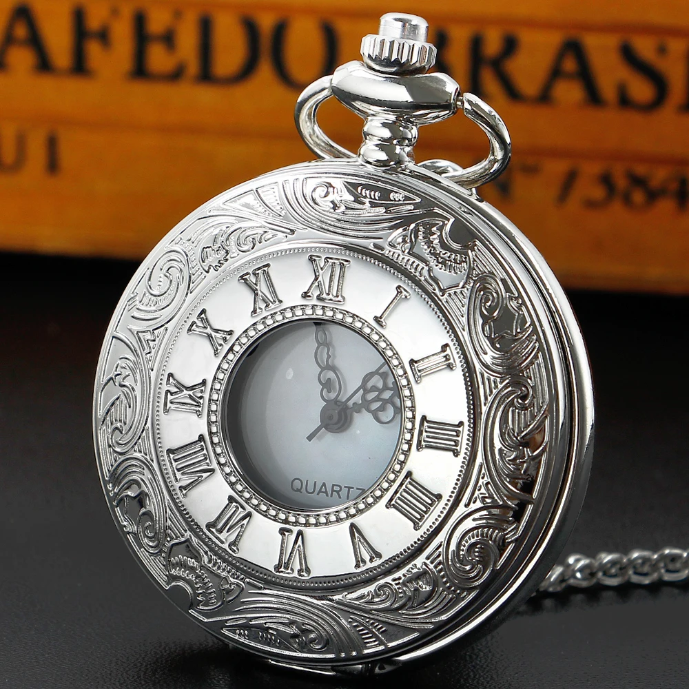 

Exquisite Retro Roman Digital Quartz Pocket Watch Gift for Men and Women Practical Popular Pockets Chain Watches