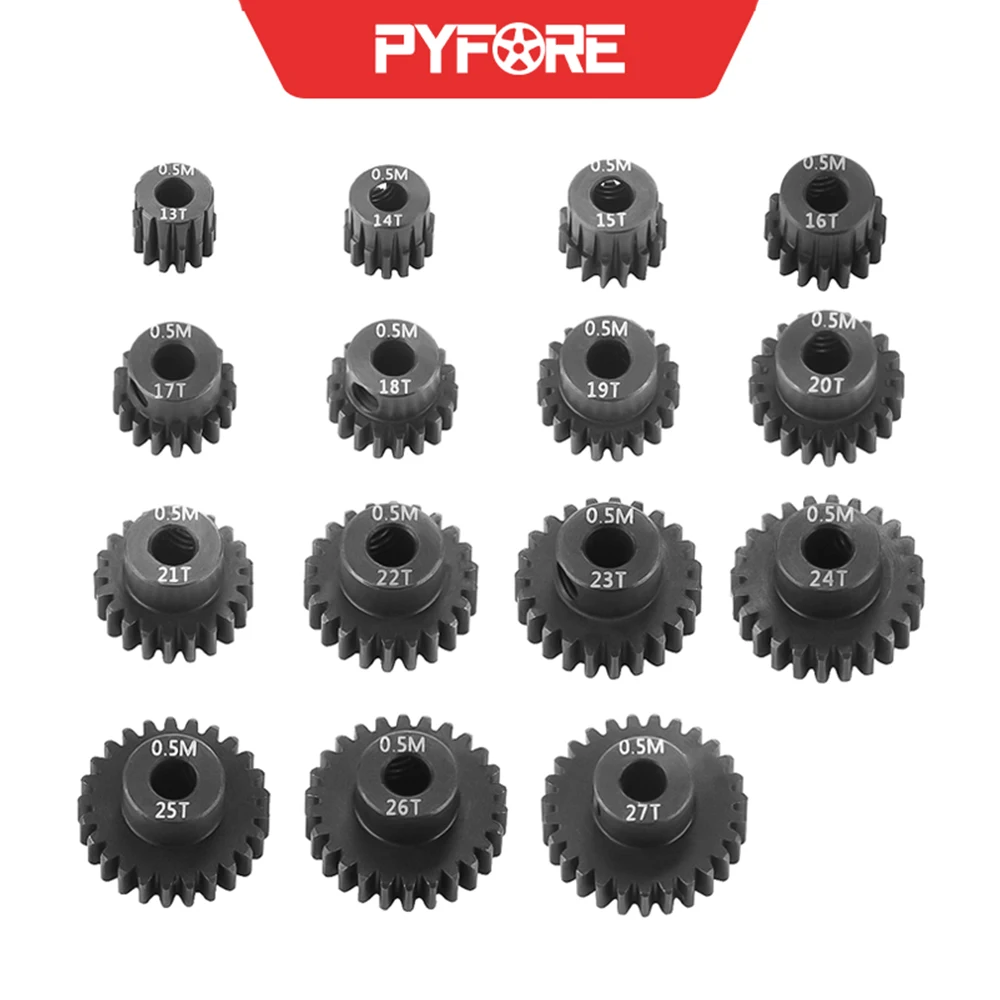 0.5M Harden Metal Motor Gears Pinion 3.175mm Aperture 14T 15T 16T 17T 18T 19T 20T 21T 22T 23T 24T 25T 26T 27T RC Cars Parts