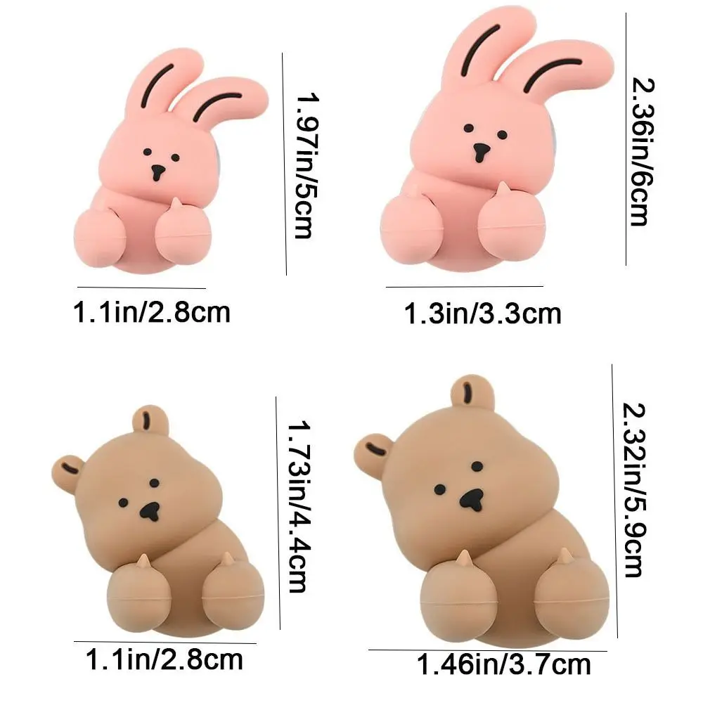 Silicone Bunny Toothbrush Holder Wall-mounted Cartoon Shaver Wire Storage Hook Suction Cup Rabbit Bear Toothbrush Holder