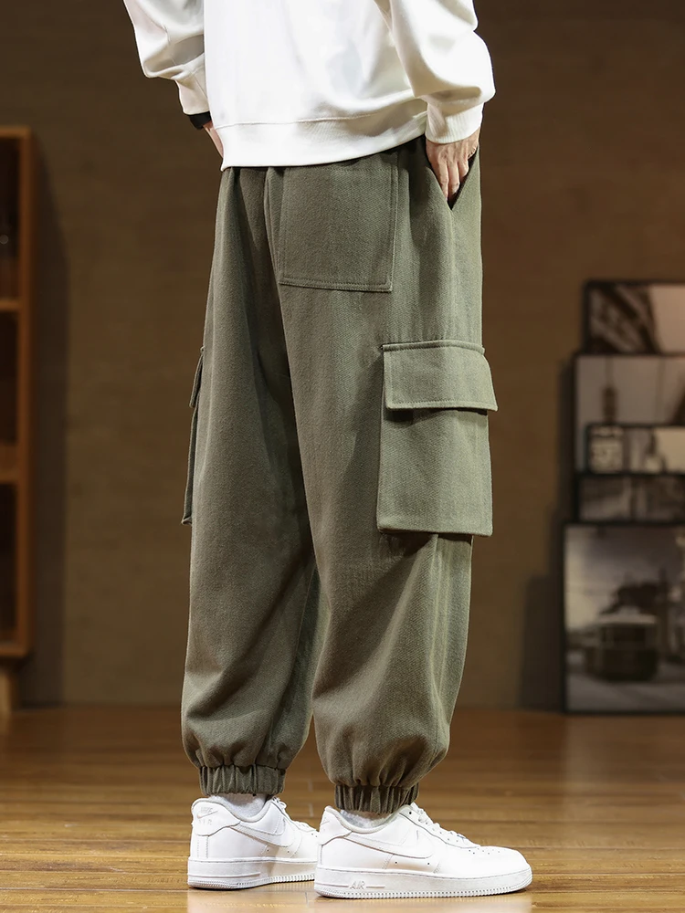 2023 New Autumn Cargo Pants Men Multi-Pockets HIP Hop Streetwear Cotton Casual Baggy Joggers Male Harem Trousers Large Size 8XL 2