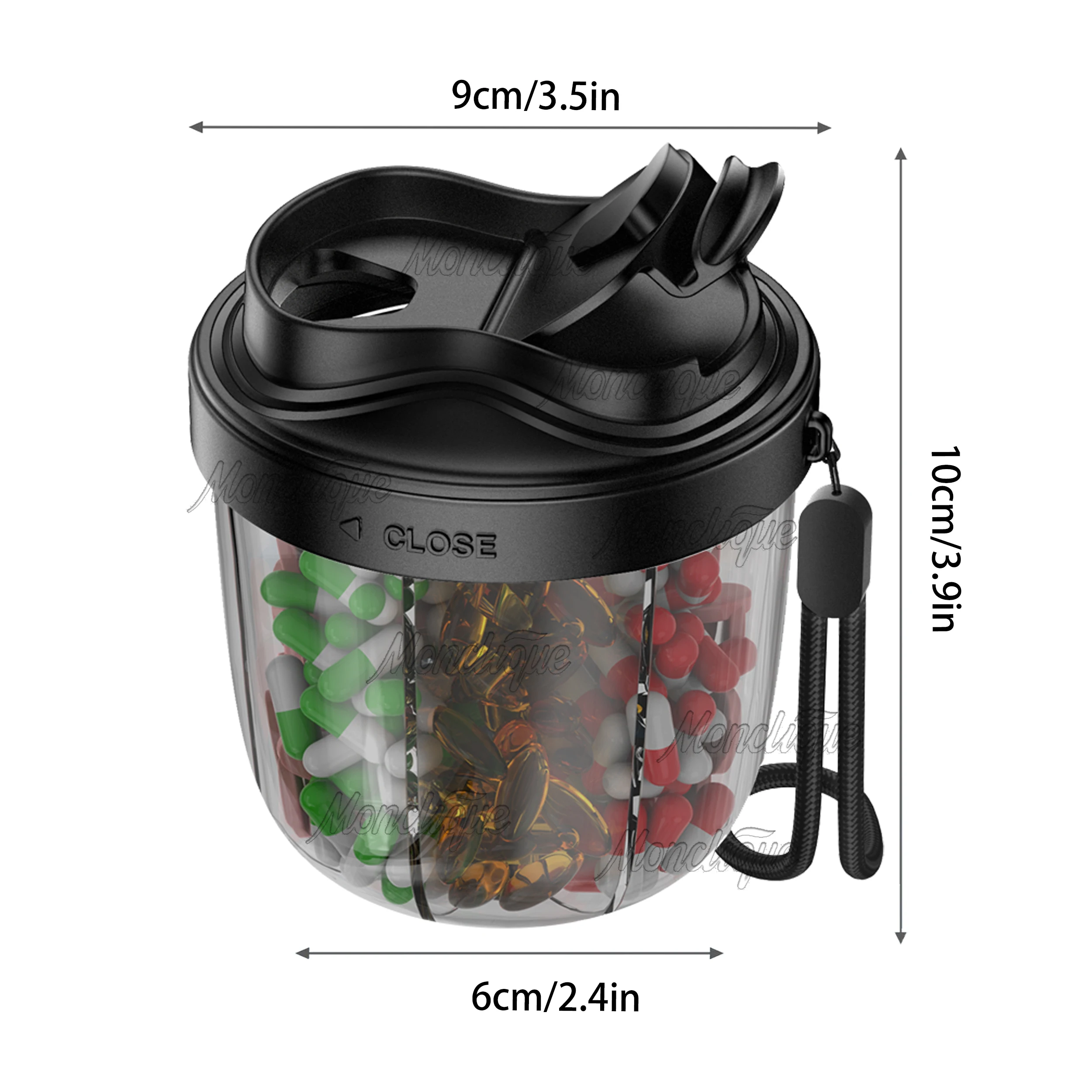 Large Capacity Food Grade Medicine Box Vitamin Medicine Fish Oil Storage Box Sealed Pill Supplement Container 7 Grids Anti-Mix