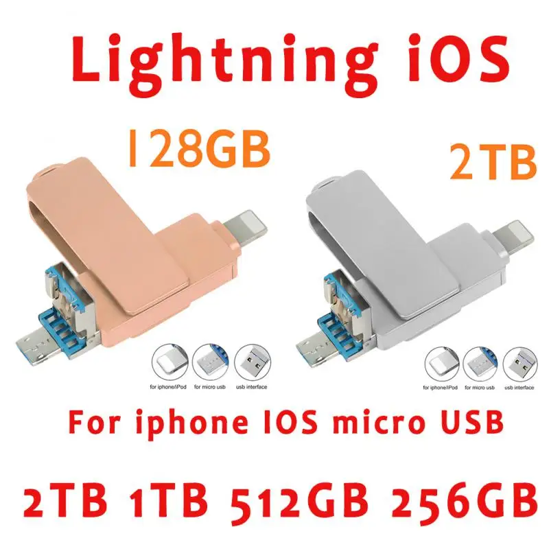USBFlashDriveForIosIphoneLightningMicroUSBMetalUsb30Flash