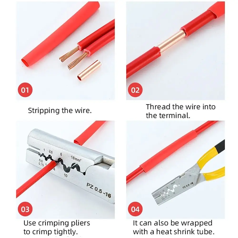 Description Picture 3 of item100Pcs GT Copper Connecting Pipe Small Wire Joint Non-Insulated Cable Crimp Tube Lug Connector Terminal Block Wire Accessories