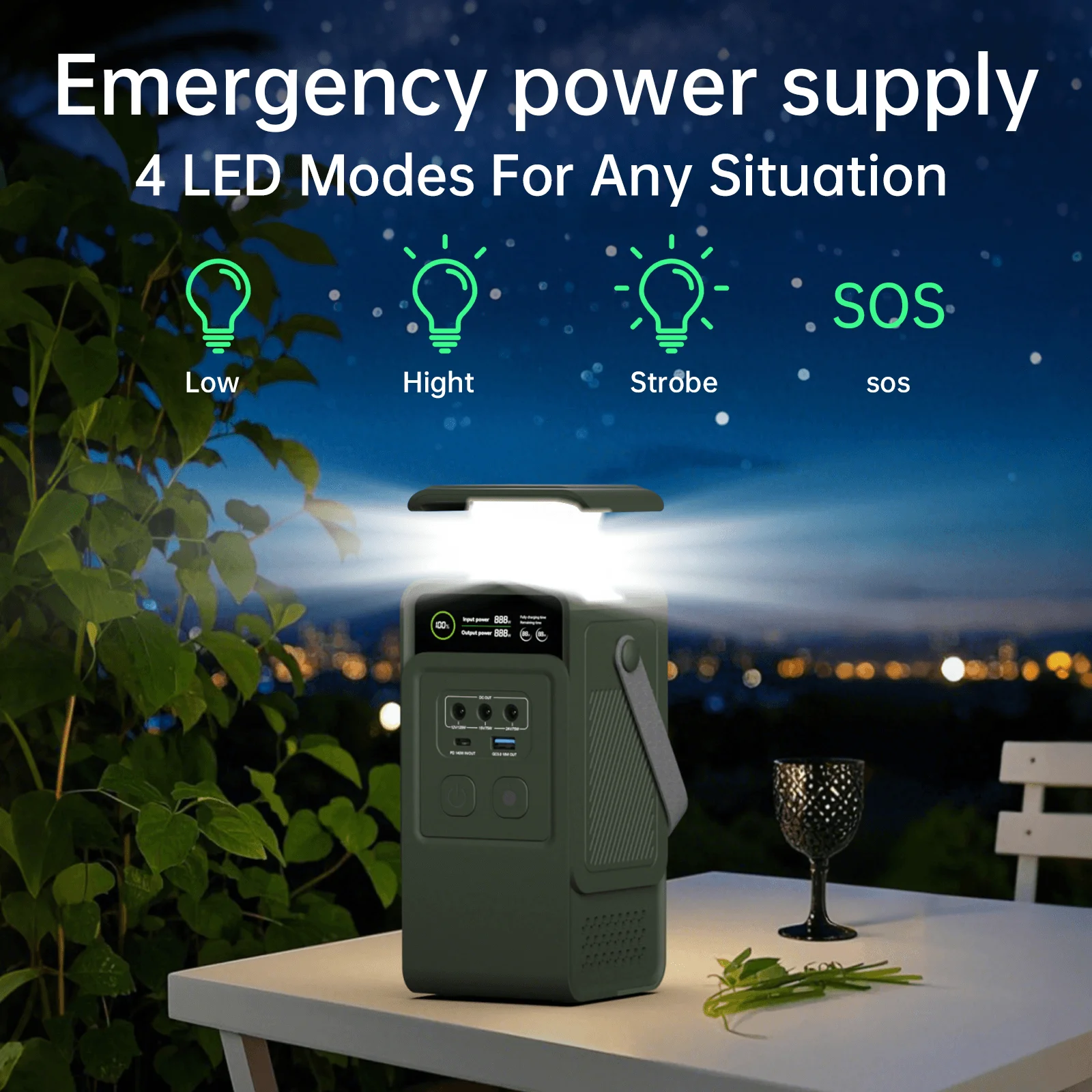 UAPOW 60000mAh 200W 휴대용 파워스테이션 (드론 캠핑, CPAP용 12V/18V/24V DC 포트 포함)