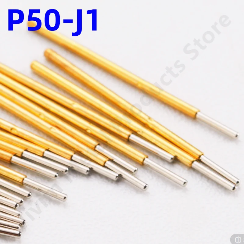 100PCS P50-J1 Spring Test Probe Test Pin Pogo Pin P50-J Electric ICT FCT PCB Test Tool 0.48/0.68/16.35mm Needle Round Tip Head