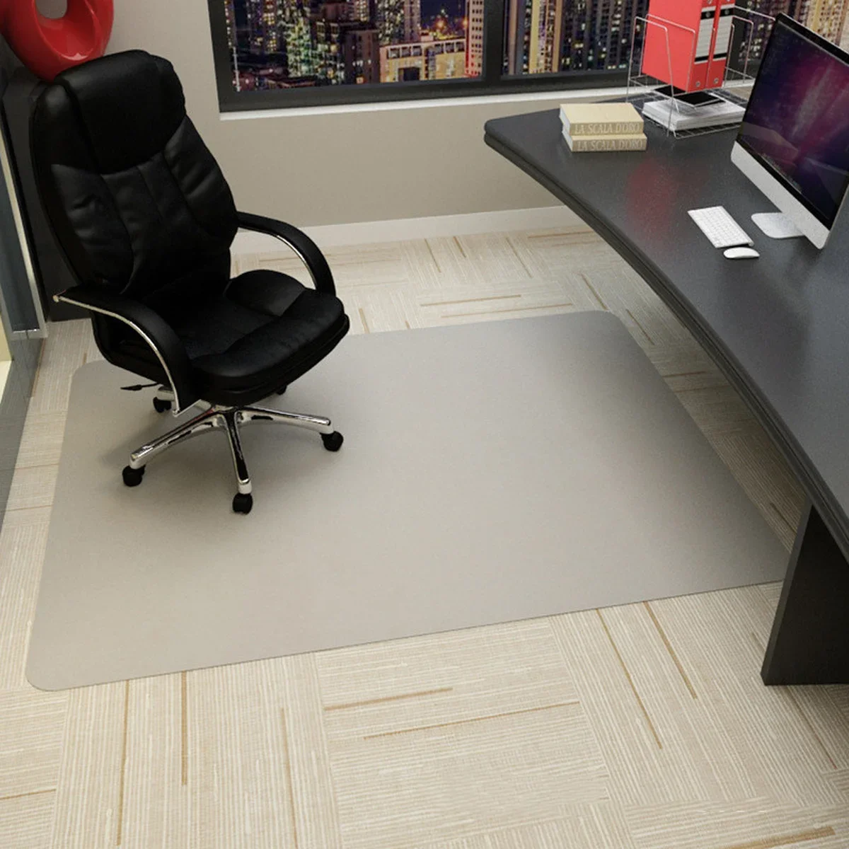Protector de suelo PVC transparente PVC resistente alfombra de piso  transparente de oficina, alfombrilla para silla de computadora rodante
