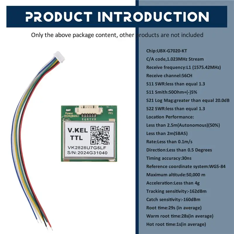 VK2828U7G5LF GPS 모듈 TTL 1-10Hz 안테나 포함 플래시 비행 제어 GPS 모델-AU47